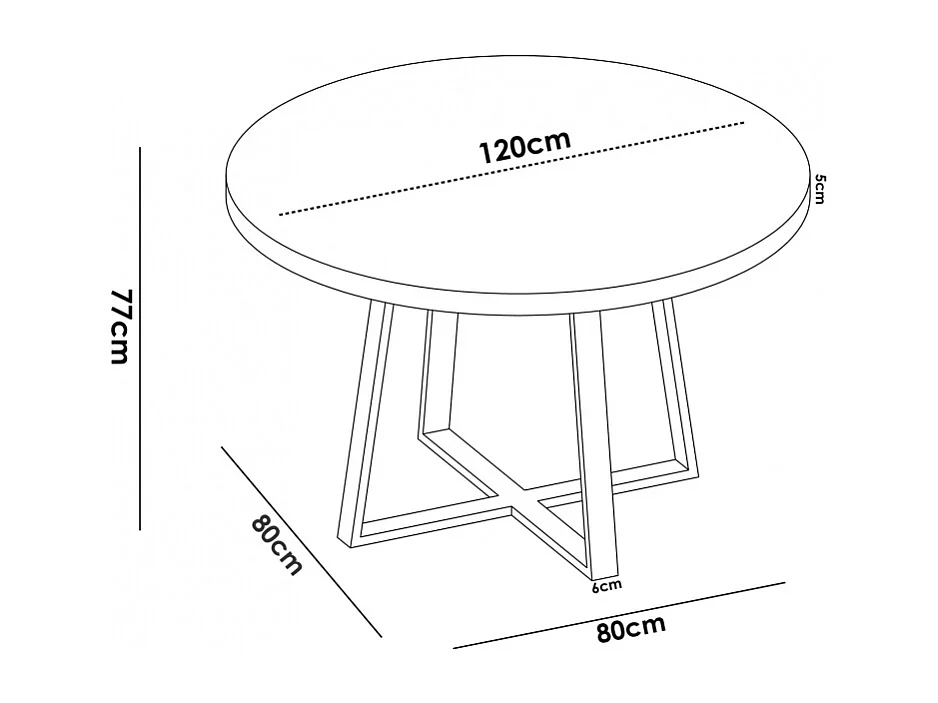 Mesa De Comedor Redonda De Estilo Industrial Croud