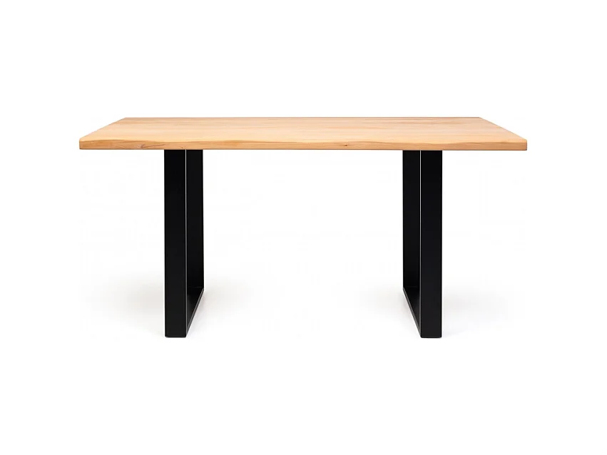 Mesa De Madera Maciza Y Patas De Acero Negro Tropez
