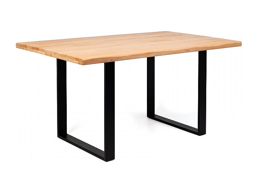 Mesa De Madera Maciza Y Patas De Acero Negro Tropez