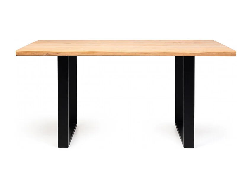 Mesa De Madera Maciza Y Patas De Acero Negro Tropez