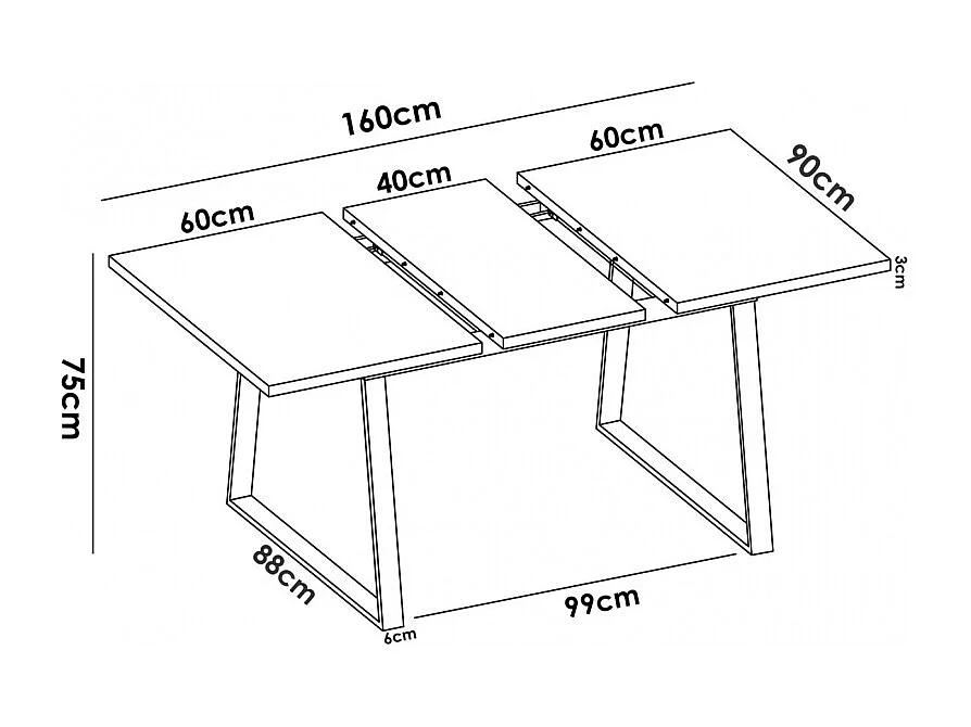 Mesa Comedor Extensible Estilo Industrial Watt