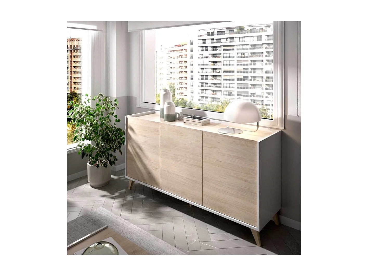 Aparador Vintage Senso - Blanco  / Natural