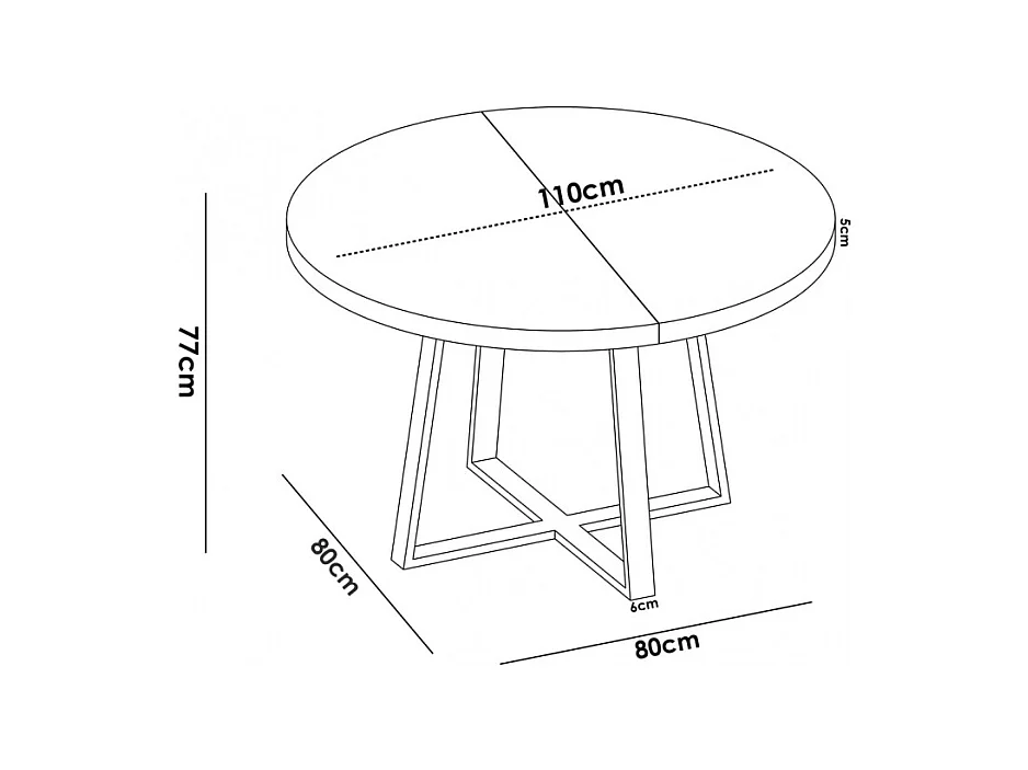 Mesa De Comedor Redonda Extensible Diseño Industrial Edison