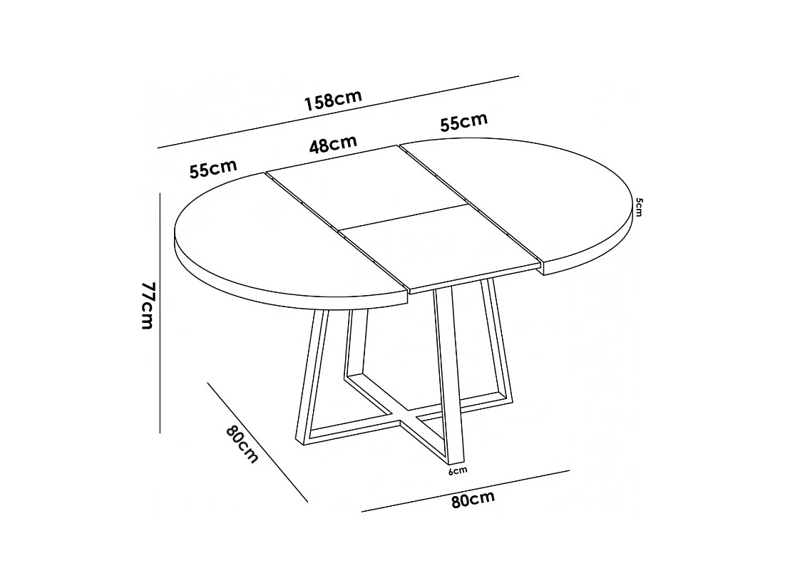 Mesa De Comedor Redonda Extensible Diseño Industrial Edison