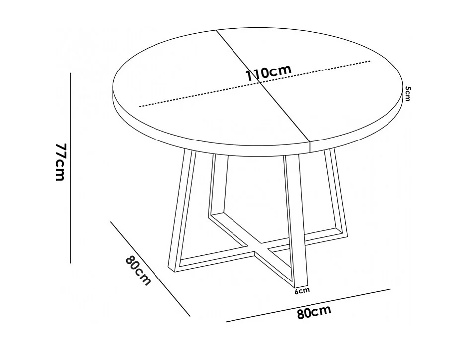 Mesa De Comedor Redonda Extensible Diseño Industrial Edison