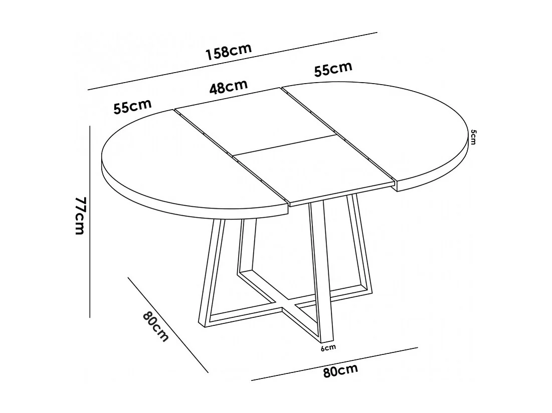 Mesa De Comedor Redonda Extensible Diseño Industrial Edison