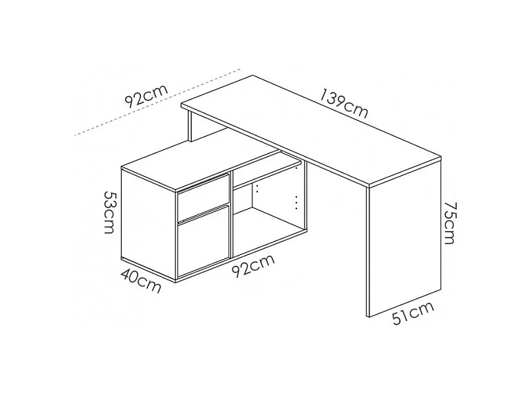 Mesa Escritorio En L Otto - Blanco