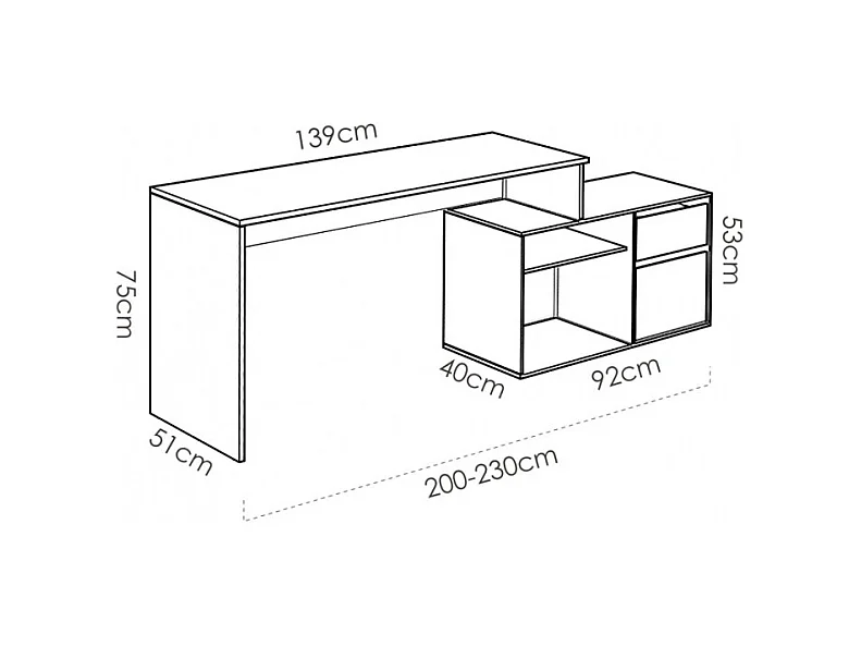 Mesa Escritorio En L Otto - Blanco