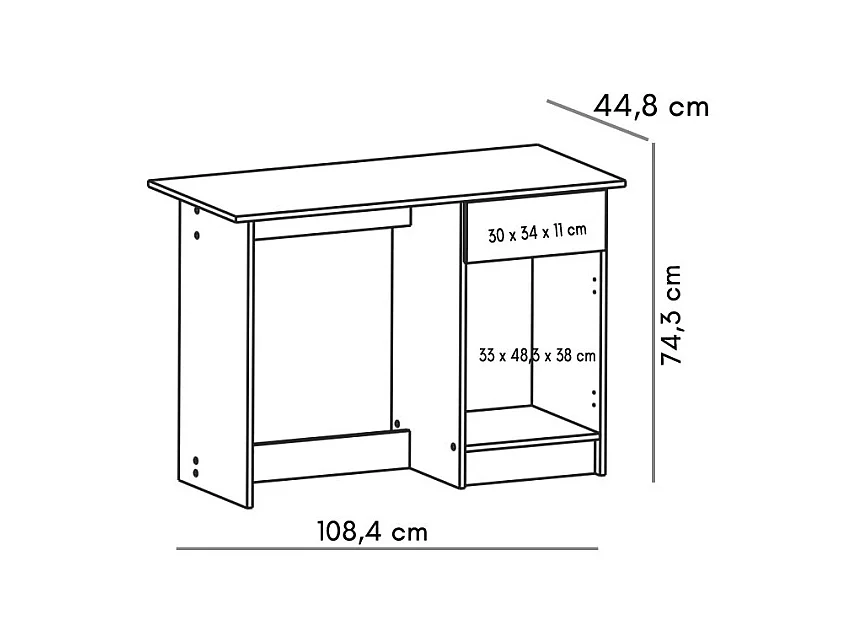 Mesa Com Porta E Gaveta Phi