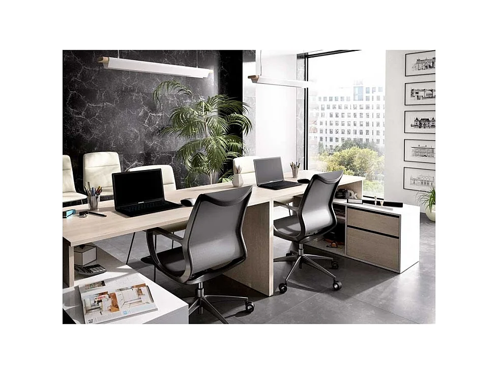 Mesa Escritorio En L Otto - Blanco  / Natural