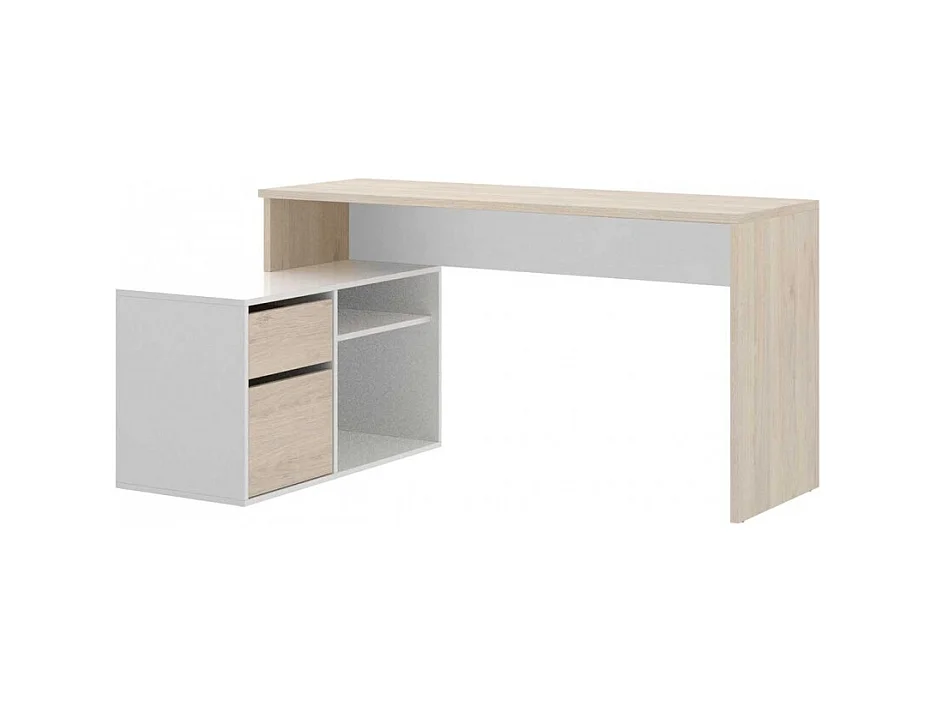 Mesa Escritorio En L Otto - Blanco  / Natural