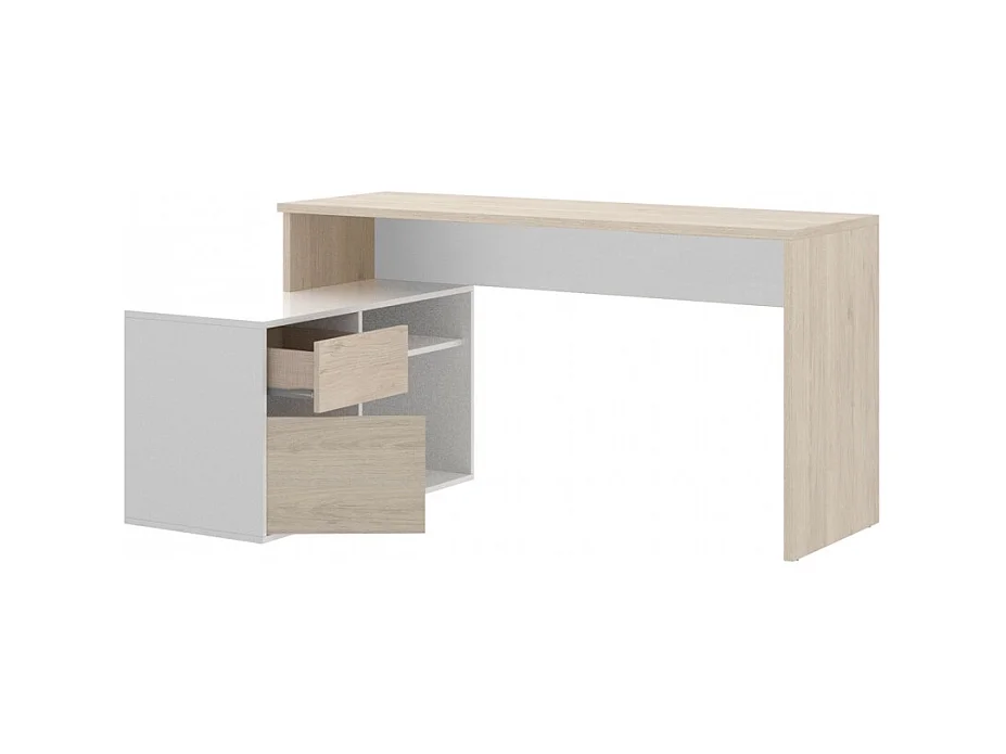 Mesa Escritorio En L Otto - Blanco  / Natural