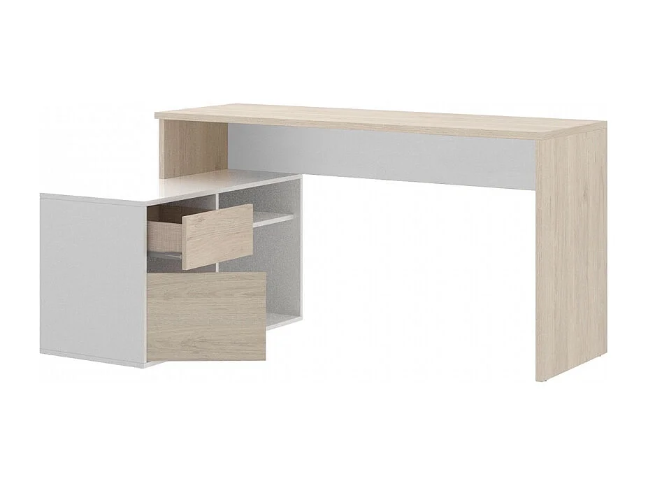 Mesa Escritorio En L Otto - Blanco  / Natural