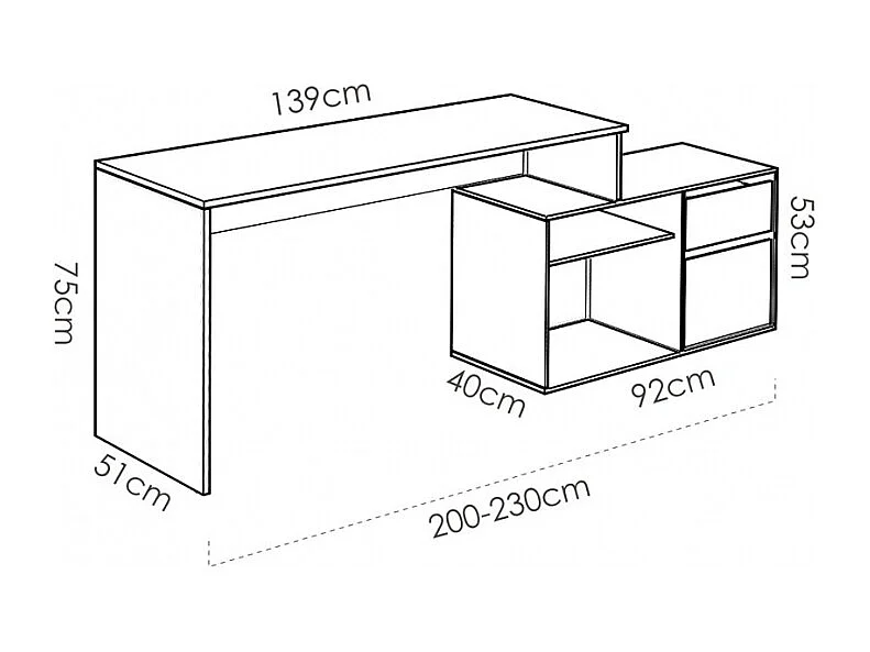 Mesa Escritorio En L Otto - Blanco  / Natural
