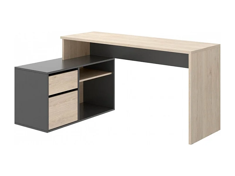 Mesa Escritorio En L Otto - Grafito / Natural