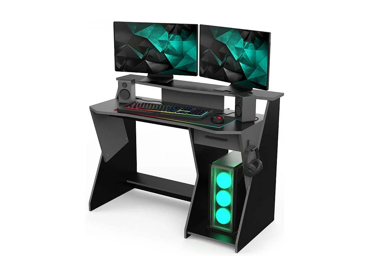 Mesa  Gamer Com Gaveta E Prateleira De Speel