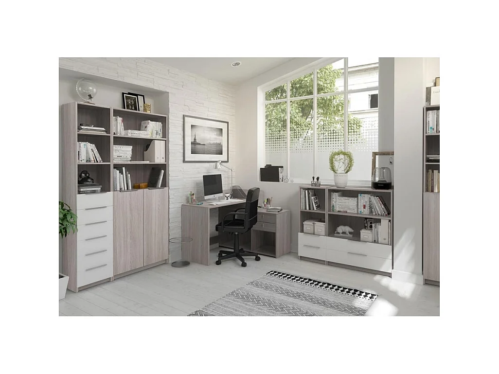 Escritorio En Angulo Con 2 Cajones Kleo