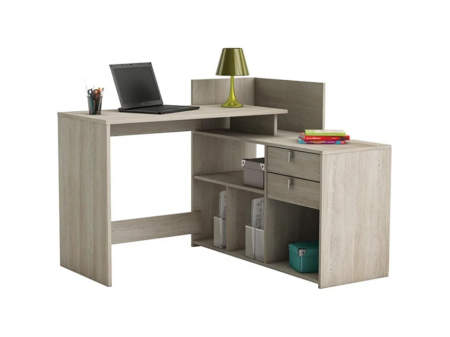 Escritorio En Angulo Con 2 Cajones Kleo