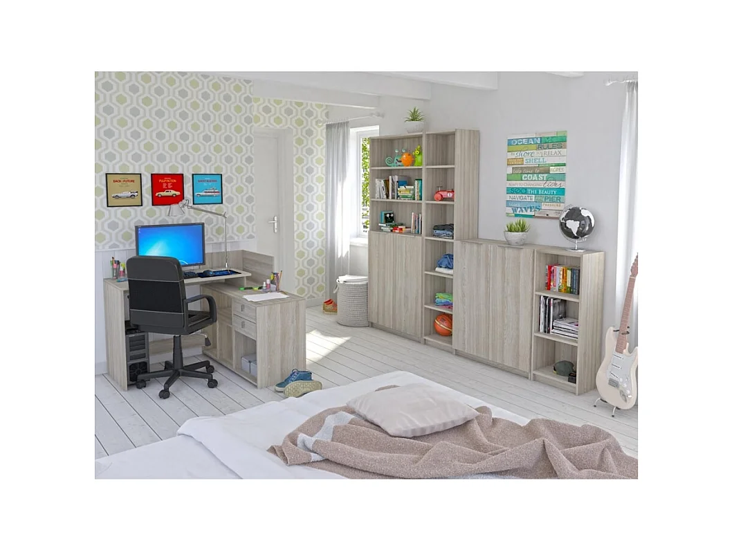 Escritorio En Angulo Con 2 Cajones Kleo