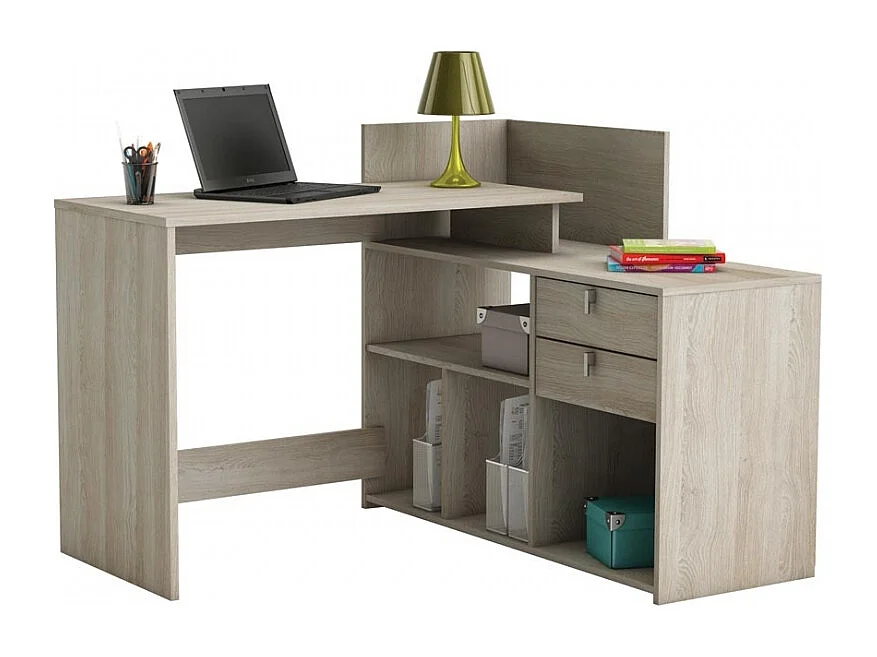 Escritorio En Angulo Con 2 Cajones Kleo
