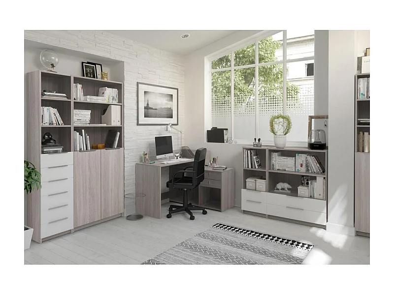 Escritorio En Angulo Con 2 Cajones Kleo