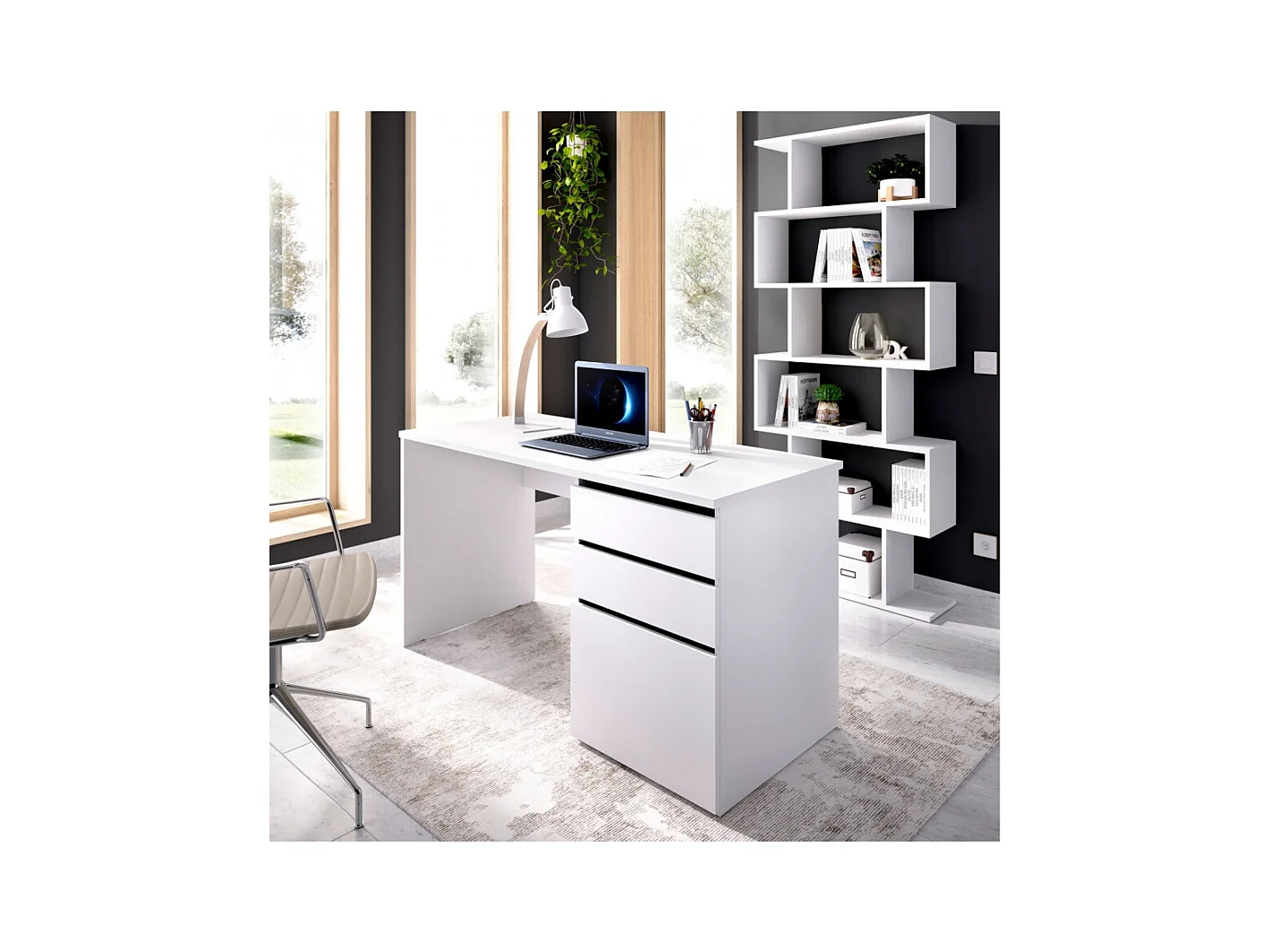 Mesa Escritorio Con 2 Cajones Y Puerta Stilo