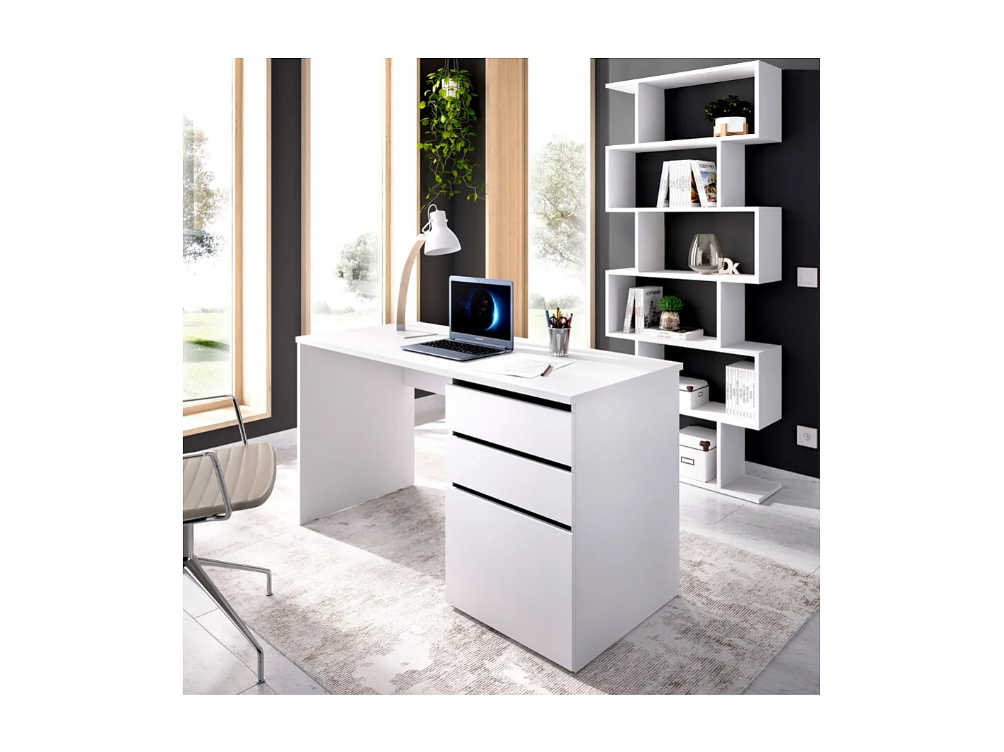 Mesa Escritorio Con 2 Cajones Y Puerta Stilo