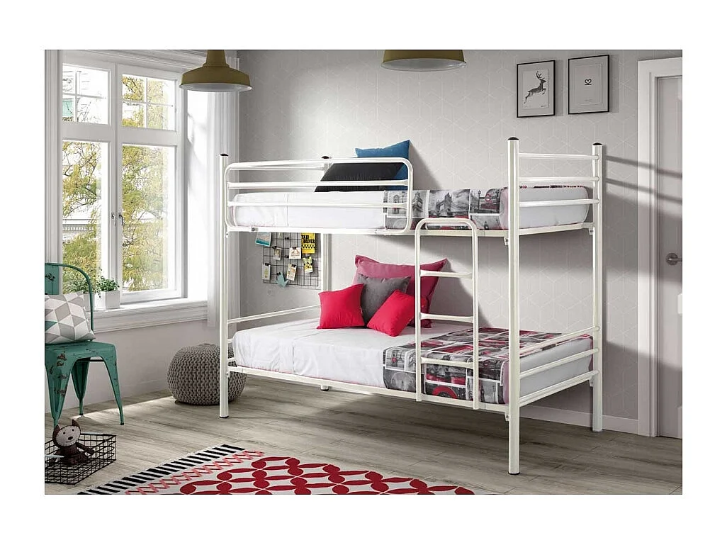 Litera Metálica Polar - Plata - 90 X 190 - Sin Cama Supletoria