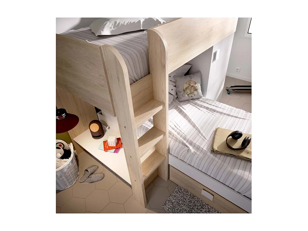 Litera  Tren Modular Duo - Natural / Blanco