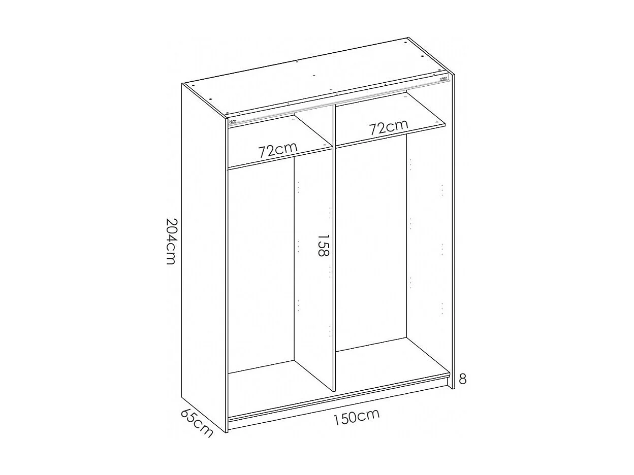 Armario 2 Puertas Correderas Stef