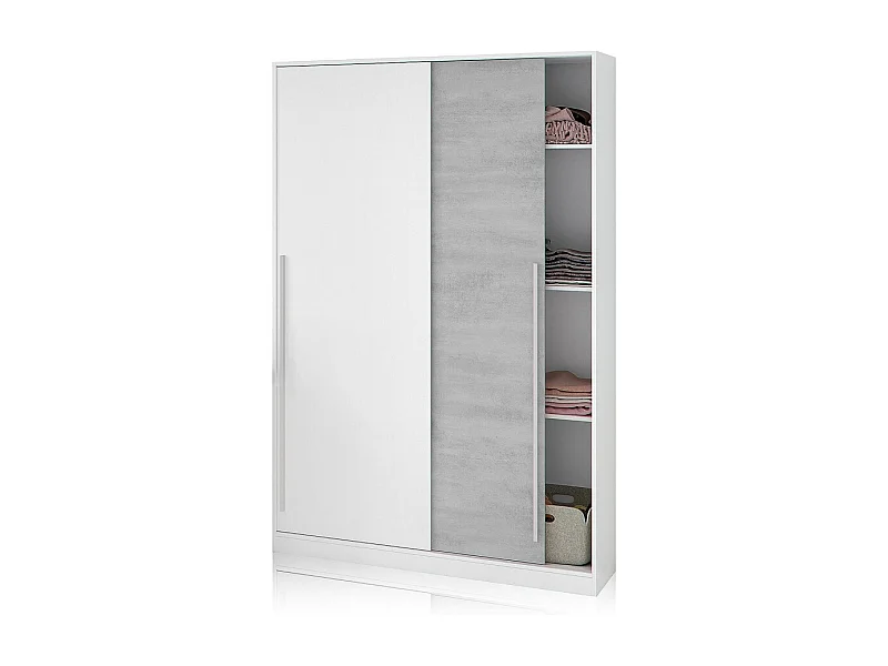 Armario Puertas Correderas Tauro - Blanco / Cemento