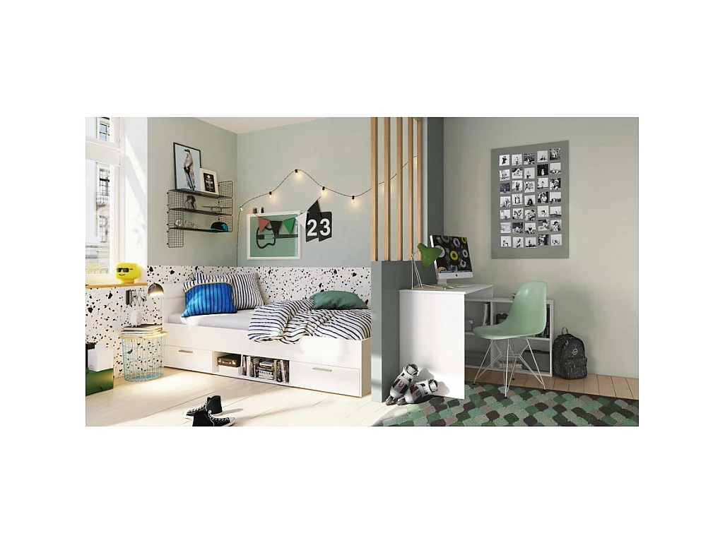 Cama Individual Con Cajones Tiana