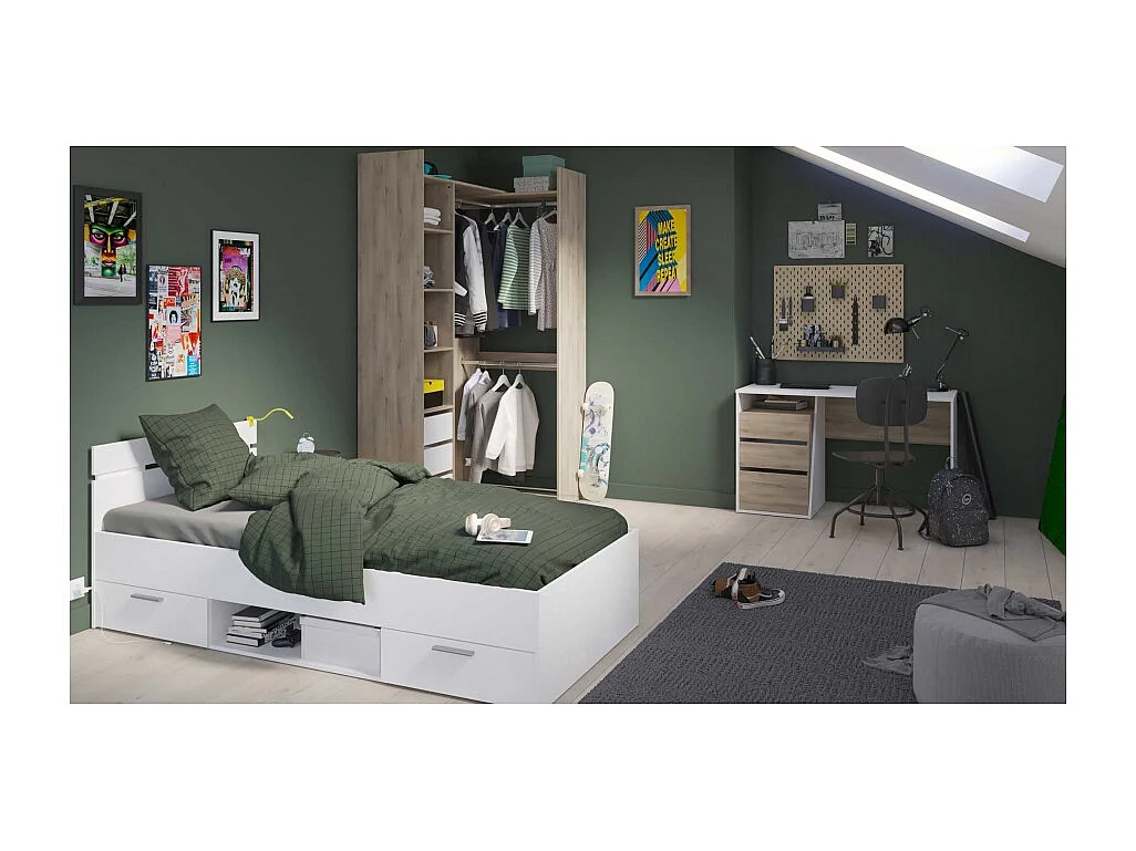 Cama Individual Con Cajones Tiana