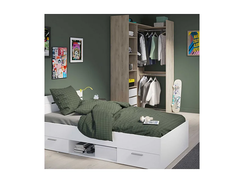 Cama Individual Con Cajones Tiana