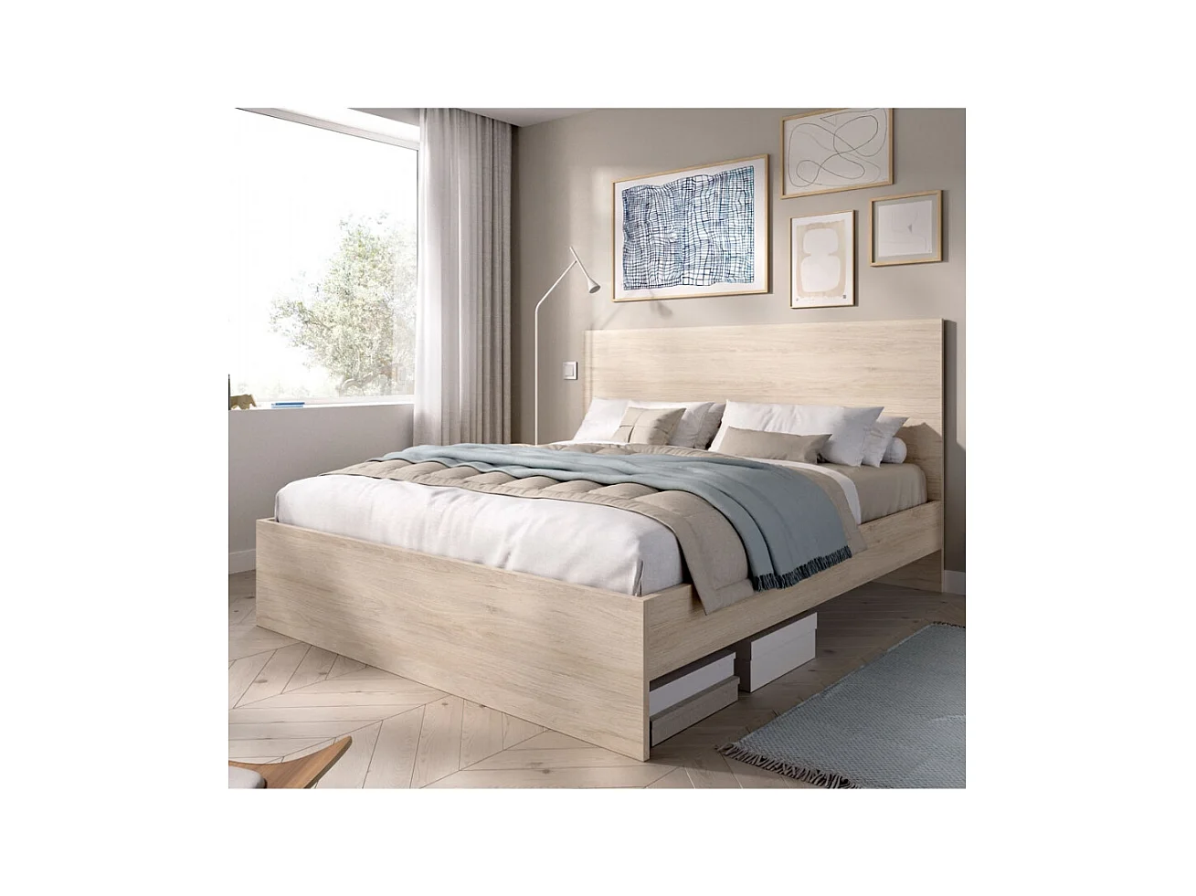 Cama Doble Selma - Natural