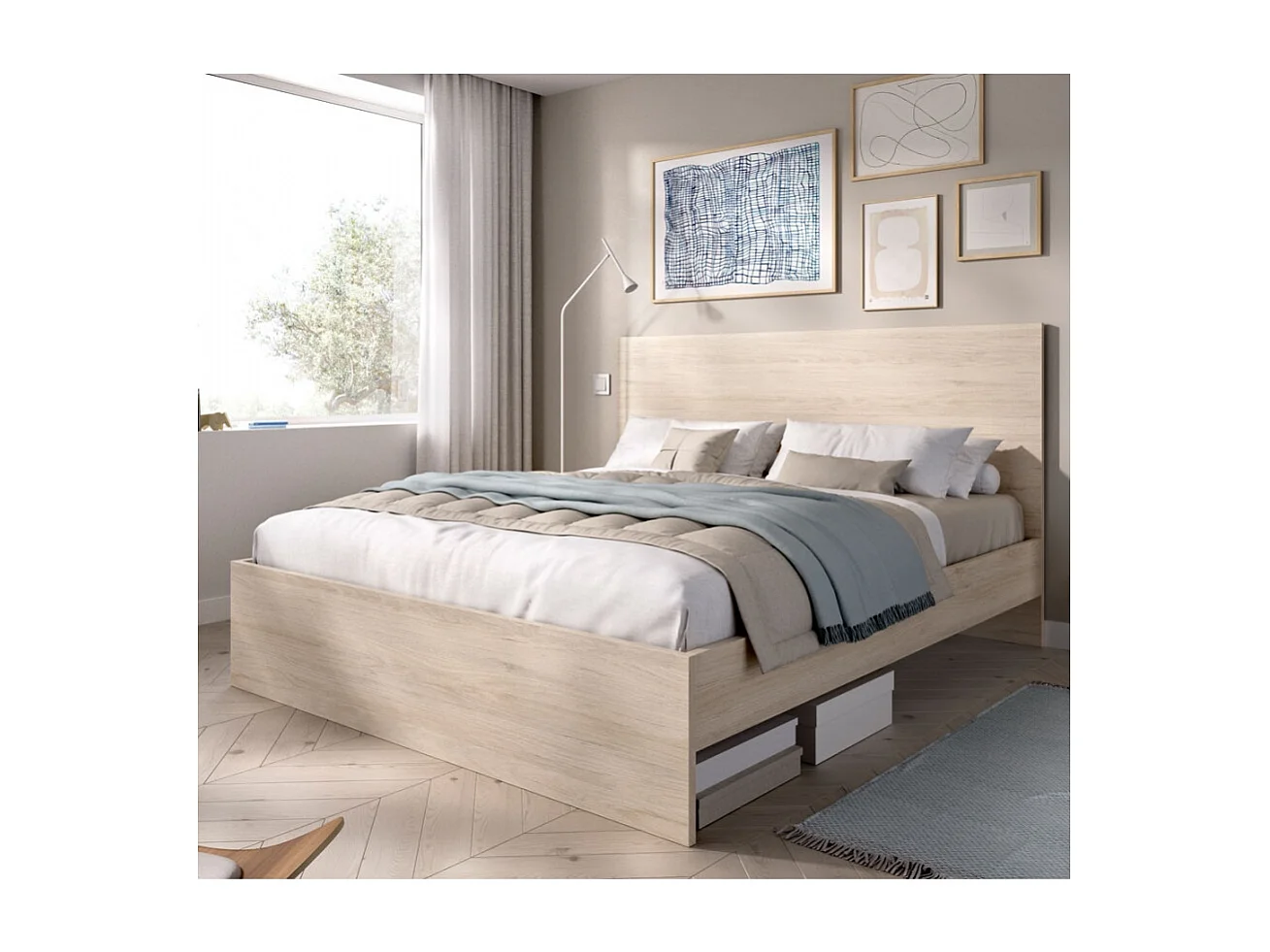 Cama Doble Selma - Natural