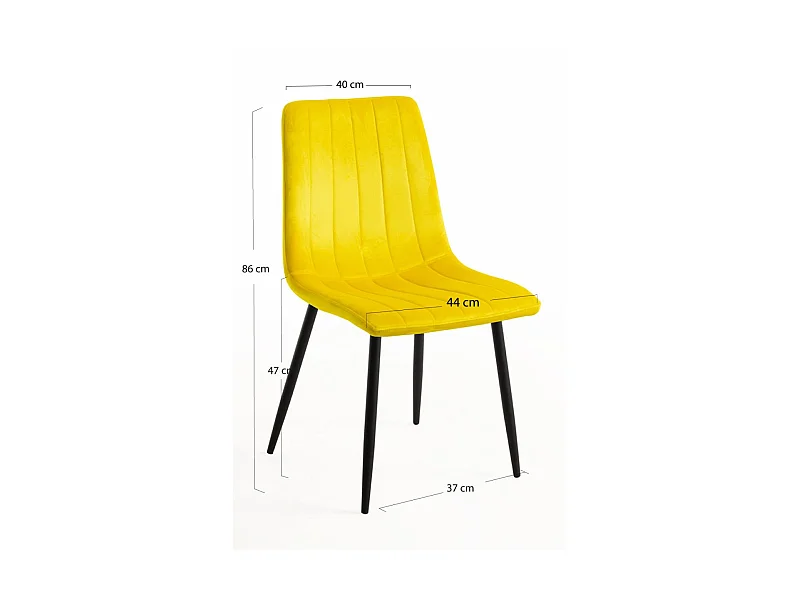 Packs Sillas Comedor - Pack 4 Sillas Liny Terciopelo - Amarillo