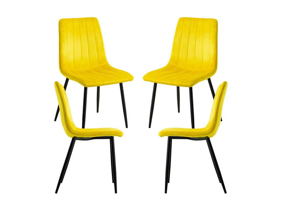 Packs Sillas Comedor - Pack 4 Sillas Liny Terciopelo - Amarillo