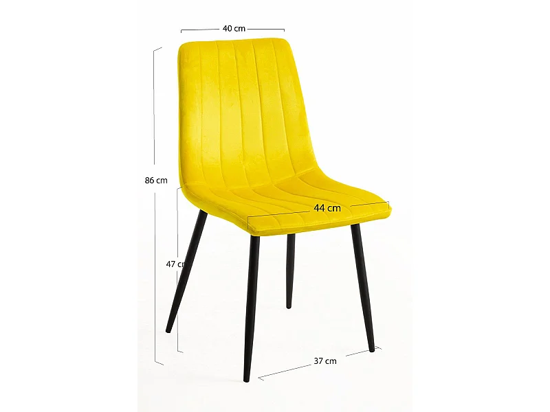 Packs Sillas Comedor - Pack 4 Sillas Liny Terciopelo - Amarillo