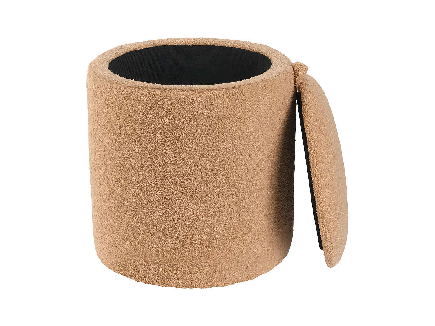 Conjunto de 2 tamboretes com arrumação BEREA Bouclé Castanho claro 30/40 cm 30/40 cm 37/46 cm