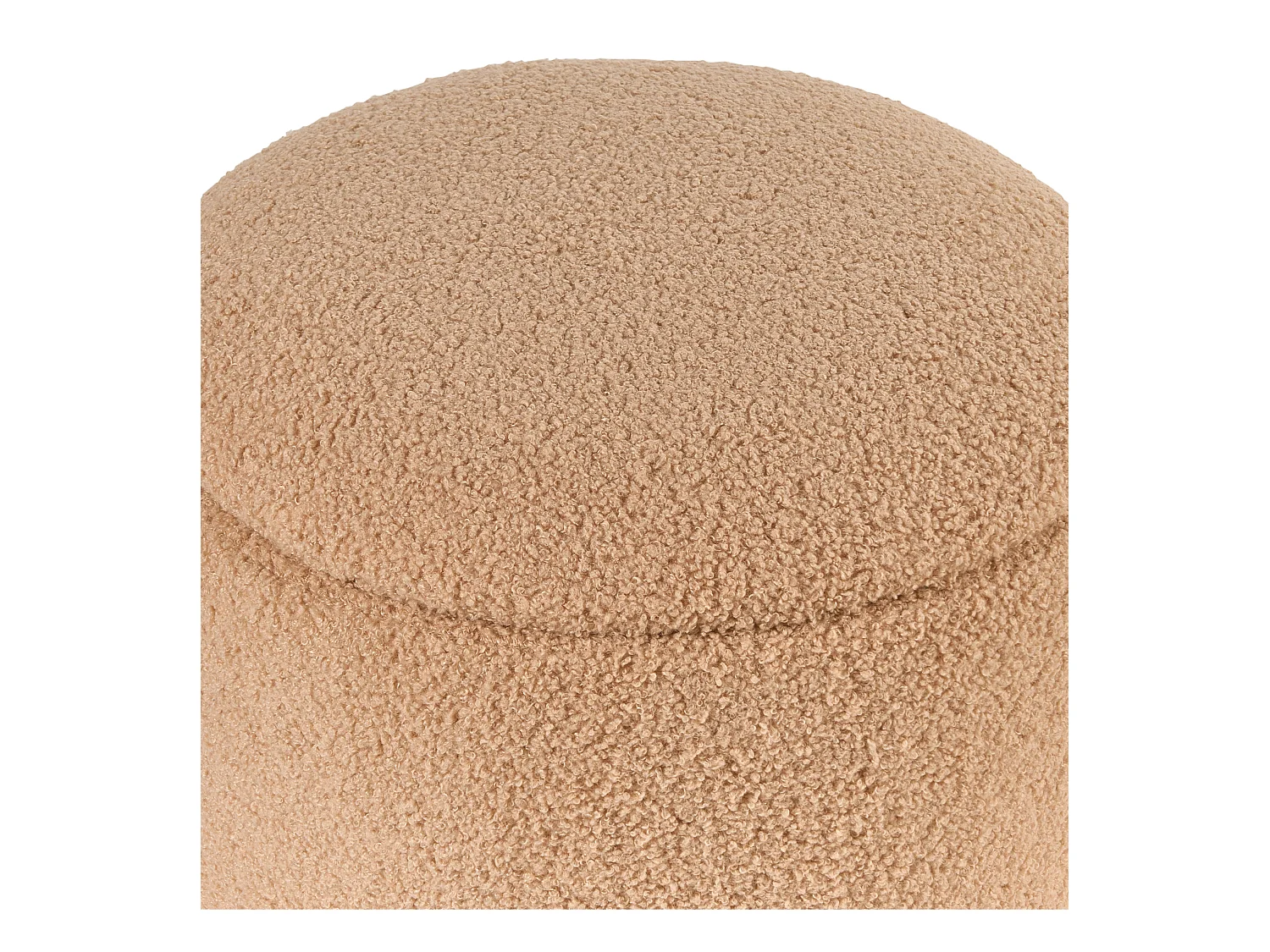 Conjunto de 2 tamboretes com arrumação BEREA Bouclé Castanho claro 30/40 cm 30/40 cm 37/46 cm