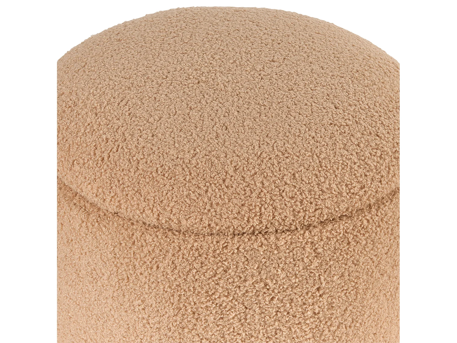 Lot de 2 poufs avec rangement BEREA Bouclé Marron clair