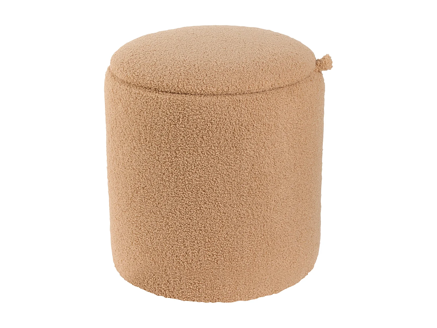 Lot de 2 poufs avec rangement BEREA Bouclé Marron clair