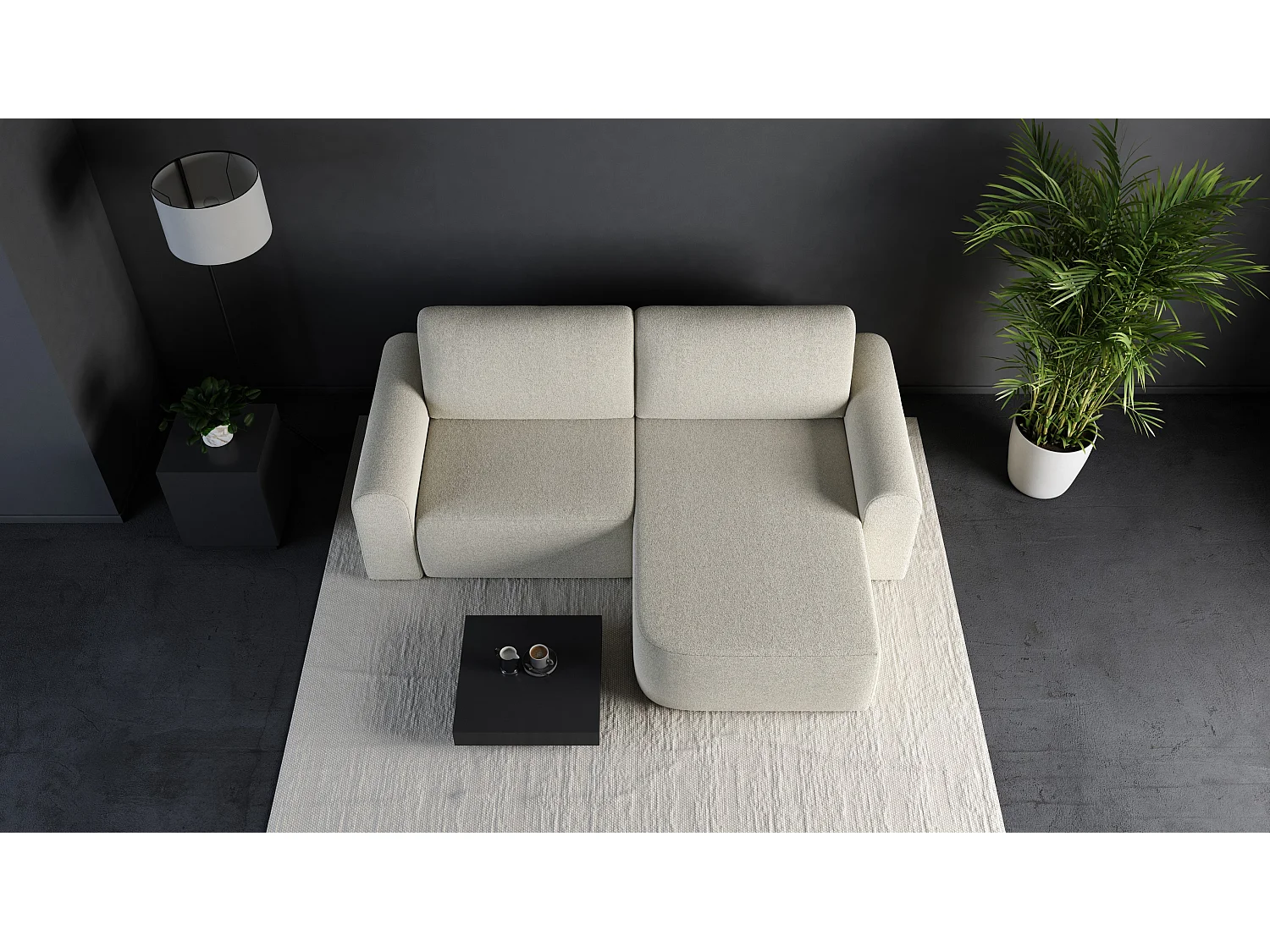 AX LIVING Sofa 250 cm Breit mit Schlaffunktion Otterton in Creme R