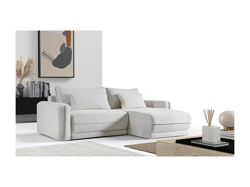 AX LIVING Sofa L beige Matelica Couch Sofa L Form mit Bettkasten 264cm