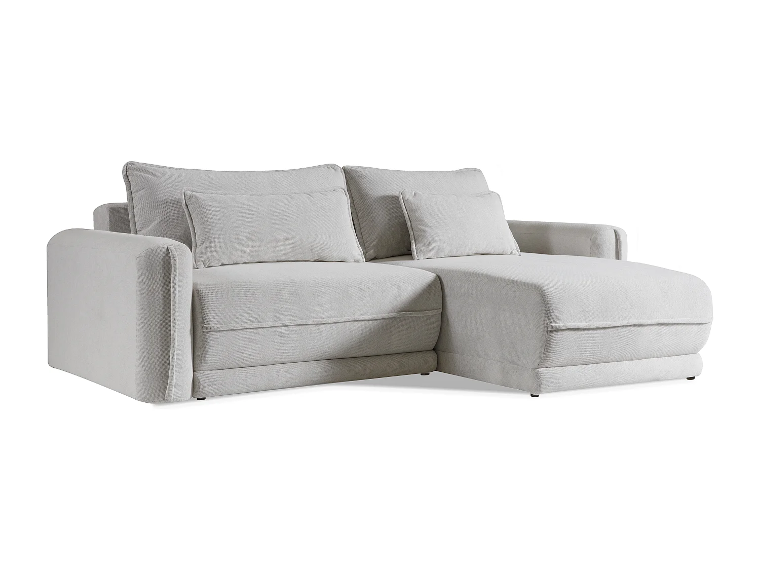 AX LIVING Sofa L beige Matelica Couch Sofa L Form mit Bettkasten 264cm