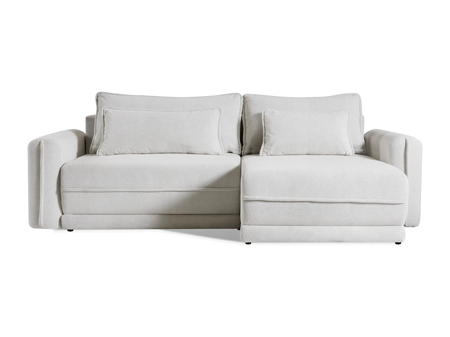 AX LIVING Sofa L beige Matelica Couch Sofa L Form mit Bettkasten 264cm