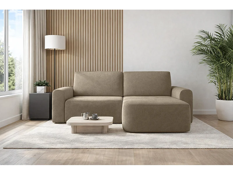 AX LIVING Sofa 250 cm Breit mit Schlaffunktion Otterton in Braun - R