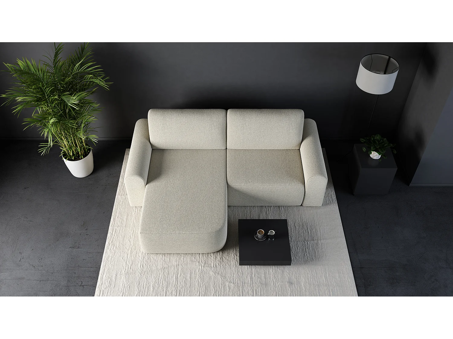 AX LIVING Sofa 250 cm Breit mit Schlaffunktion Otterton in Creme L