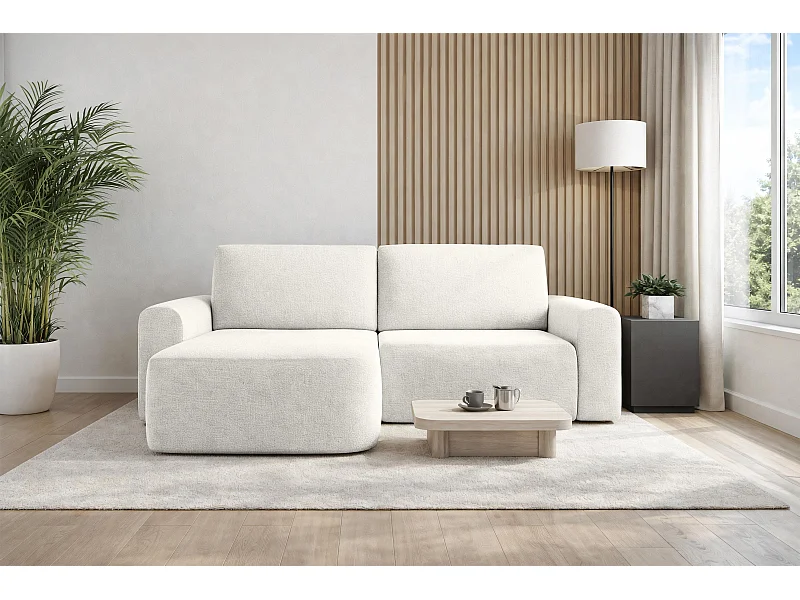 AX LIVING canapé 250 cm de large avec fonction de couchage Otterton en crème G